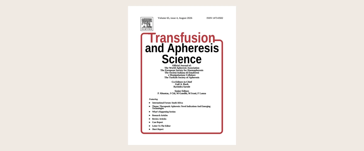 Cover of Transfusion and Apheresis Science, Volume 65, Issue 4, August 2026